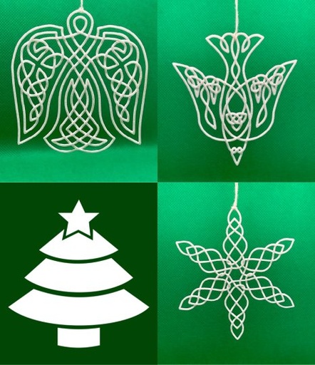 [ADSPo] Angel, Holy Spirit & Snowflake Knots Christmas Ornaments